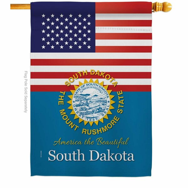Guarderia 28 x 40 in. USA South Dakota American State Vertical House Flag with Double-Sided Banner Garden GU3953808